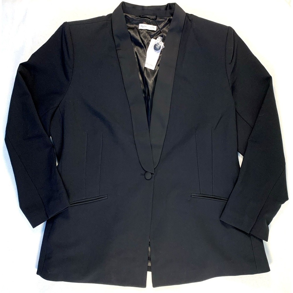NWT City Chic Plus Size Tuxedo Jacket Coat Black Formal Sz 20/L‎